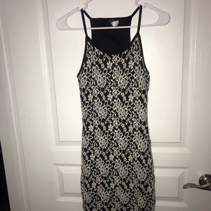 Black and white lace dress
